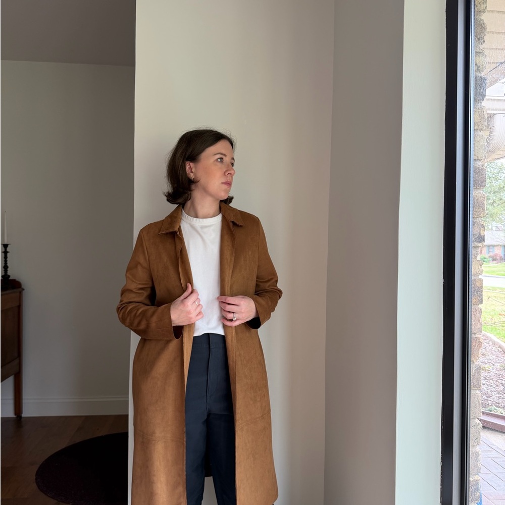 Philosophy Brown Faux Leather Trench Coat